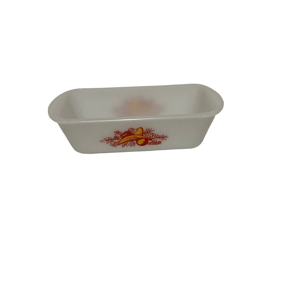 Glasbake Loaf Pan J522 Fruit Design Vintage